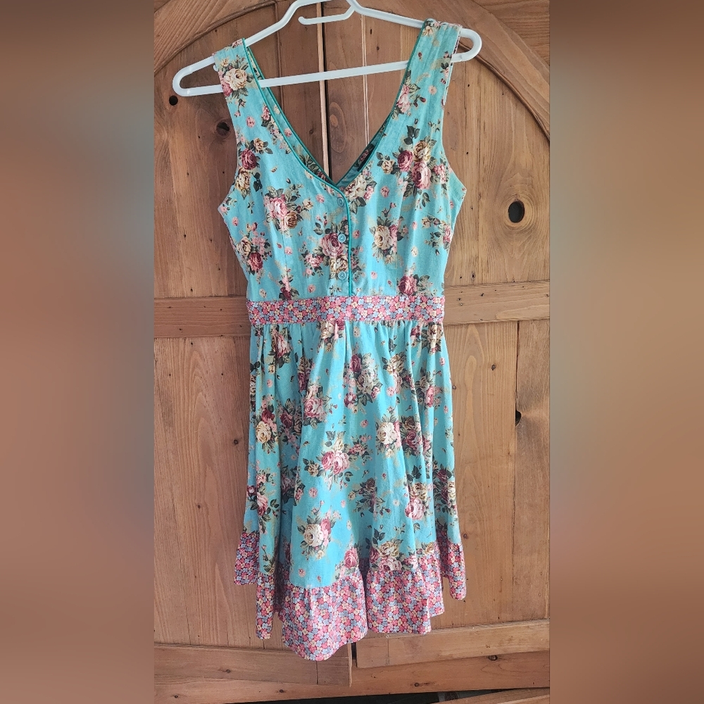 Retro Vintage Pin-up 1950s Style Linen Dress - Picture 1 of 7